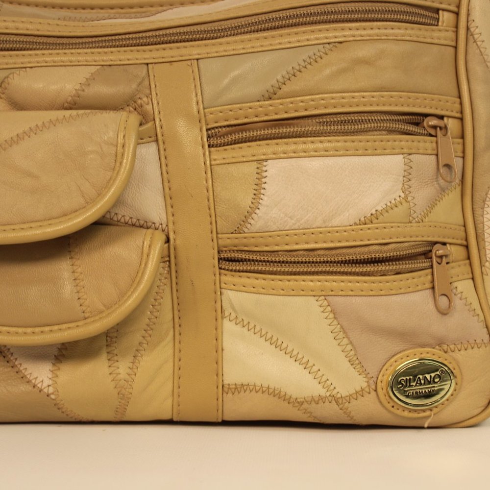 Silano Germany Tan Patchwork Leather Handbag - image 2